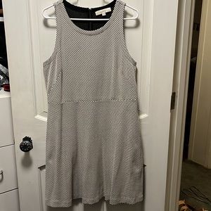 Black and white fit and flare dress